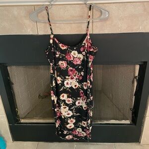 Floral Form Fitting Rue21 Midi Dress with Spaghetti Straps